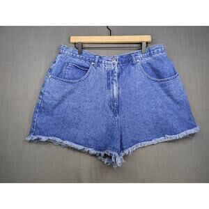 Vintage LA Blues Womens Denim Shorts Size 24 Blue High Rise Mom Raw Hem